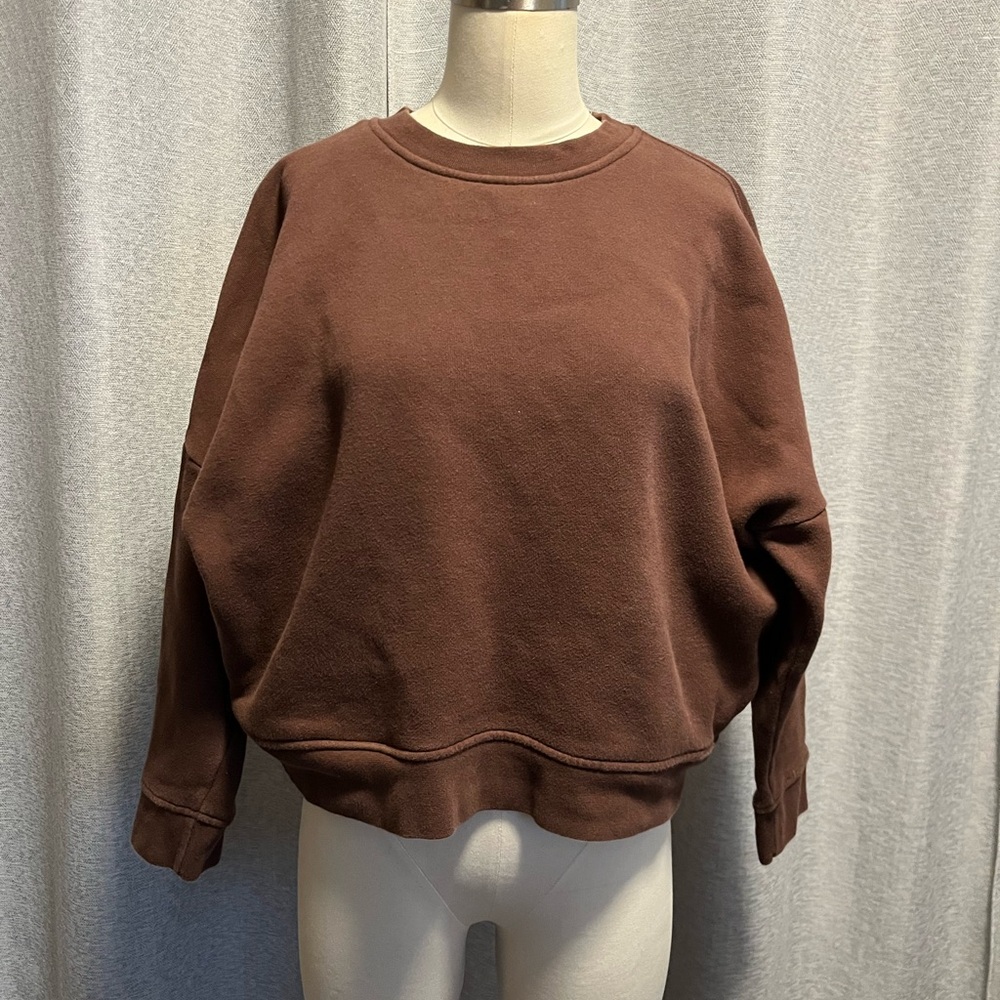 Madewell MWL Chocolate Brown Fleece Sweatshirt